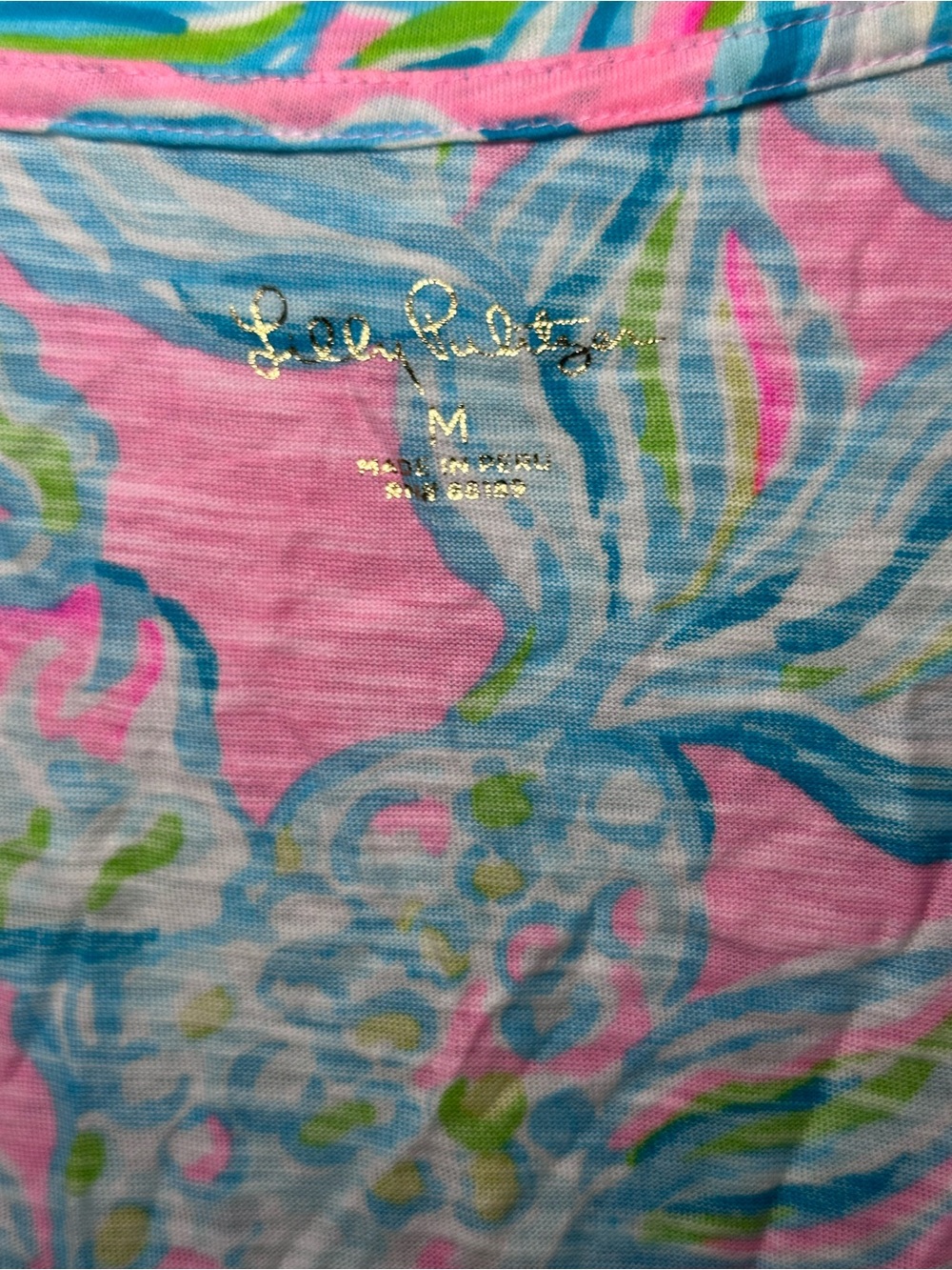 Lilly Pulitzer Pink, Blue & Green Floral Tee - Picture 4 of 5